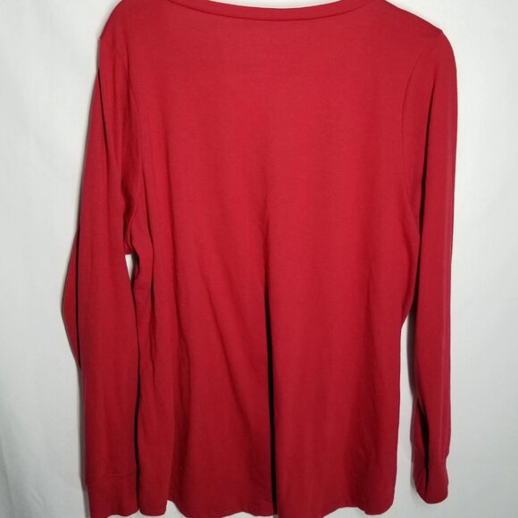 Torrid V Neck Pullover Red Classic Fit with Wear Instructions Women's Size 2 - Picture 2 of 3